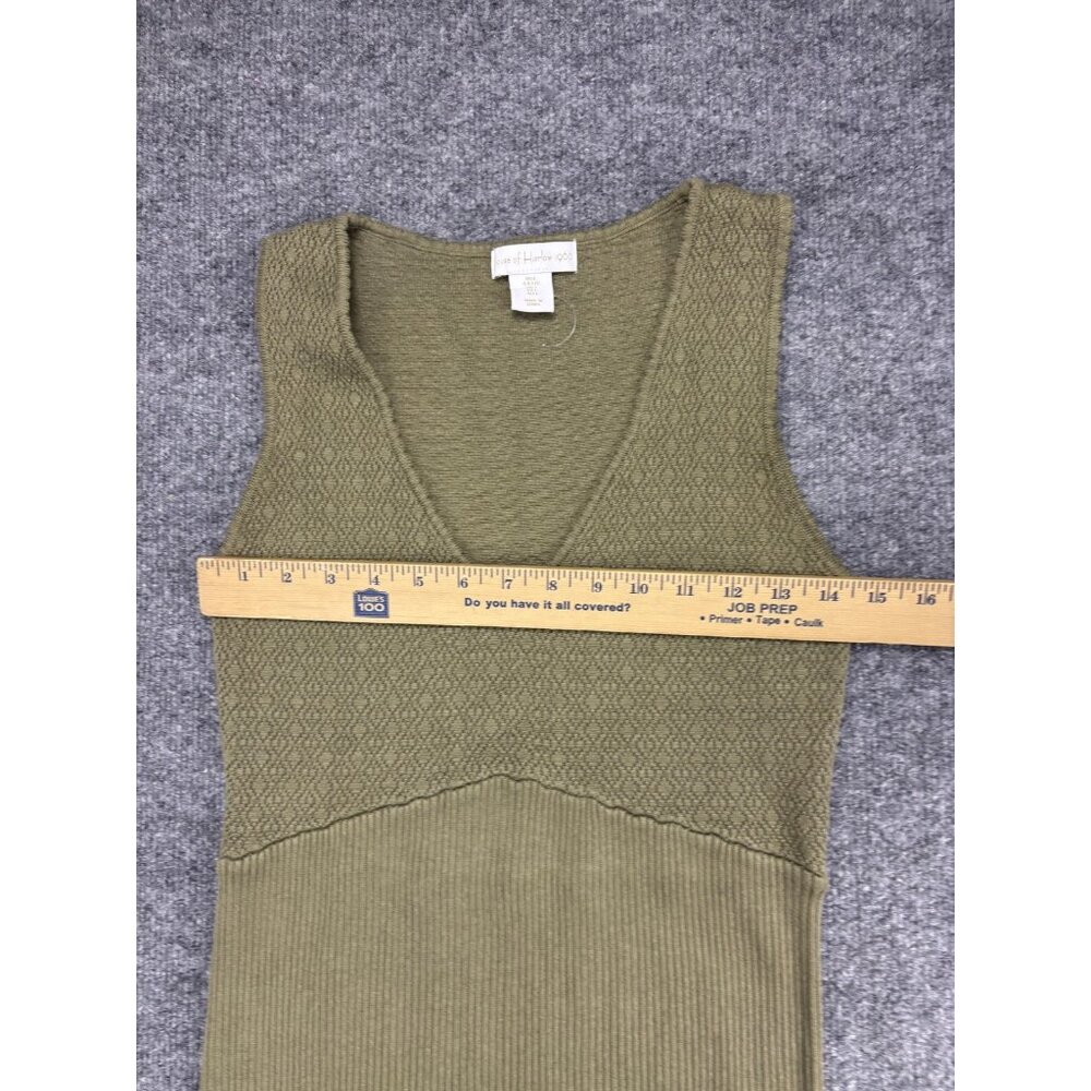 House Of Harlow 1960 Tank Dress Womens Large Green Ribbed‎ Knit Sleeveless Midi - Picture 3 of 8